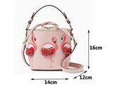 Xajzpa - quality Fashion Designer Fashion Flamingo Bucket bag Women PU Leaather Handbags Female Ladies Shoulder Bags sac a main femme Crossbody Bag