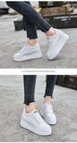 Xajzpa - Genuine Leather Women's White Shoes Platform Sneakers Spring autumn Fashion Women Black Increase Casual Shoes Woman
