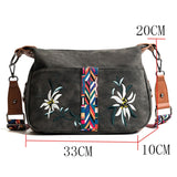 Xajzpa - High Quality Abrasive Fabric Women Bag Fashion Embroidery Handbag Female Crossbody Bags Designer Multifunction Shoulder Bag Tote