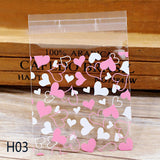 Xajzpa - Wedding Welcome Bags 50Pcs/lot Cute Heart Theme Candy Cookie Bags Wedding Birthday Party Candy Buscuit Packaging Bag Christmas Plastic Gift Bags