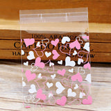 Xajzpa - Wedding Welcome Bags 50Pcs/lot Cute Heart Theme Candy Cookie Bags Wedding Birthday Party Candy Buscuit Packaging Bag Christmas Plastic Gift Bags