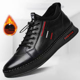 Xajzpa - Artificial Leather Men Casual Shoes Male Spring Men Casual Light Shoes Sneakers Lace-up Flats Outdoors