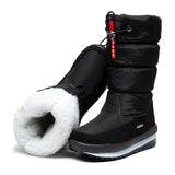 Xajzpa - Women Snow Boots Platform Winter Boots Thick Plush Waterproof Non-slip Boots Fashion Women Winter Shoes Warm Fur Botas mujer