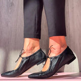 Xajzpa - Point Toe Lace-Up Flats