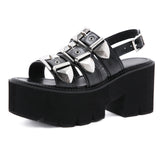 Xajzpa - Summer Fashion Sexy Shoes Women Sandals Roman Casual Square High Heels Club Pole Dance Platform Female Sandalias