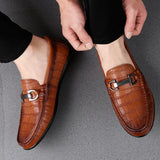 Xajzpa - Men Loafers Real Leather Shoes Fashion Men Boat Shoes Brand Men Casual Leather Shoes Male Flat Shoes New Big Size 45 C4