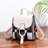 Xajzpa - Woman fashion backpack female PU leather plaid backpack small shoulder bag for women casual travel back pack girl backbag gift