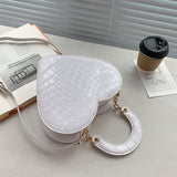 Xajzpa - Brand Heart Tote Bag For Women Stone Pattern PU Leather Crossbody Bags Female Small Shoulder Bags Cute Purse Handbags