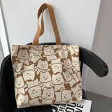 Xajzpa - Canvas Bags Handbag for Women Shopper Cute Cat Tote Bag with Zipper Designer Bag Japanese Style Cartoon Small Shoulder Bags