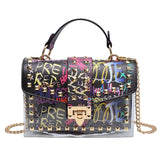 Xajzpa - Brand Women Studded Graffiti Crossbody Bags Fashion Shoulder Bag For Ladies Female Luxury Designer Handbags High Quality