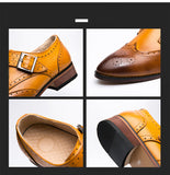 Xajzpa - Men's Dress Shoes New Fashion Pu Leather Buckle Strap Business Shoes Casual High Quality Shoes for Men Zapatos De Hombre AG008