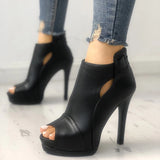 Xajzpa - Fashion Peep Toe Cutout Thin Heels Sandals