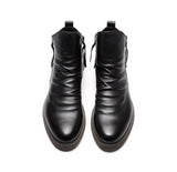Xajzpa - Classic Chelsea Boots Mens Double Side Zipper Non-slip Casual Shoes Men Trend Tassel Boots Men's Leather Boots Plus Size 38-48
