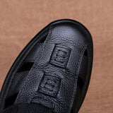 Xajzpa - New Summer Sandals Men's Fashion All-match Soft Bottom Soft Leather Non-slip Breathable Baotou Roman Sandals Tide