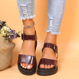 Xajzpa - Buckle Detail Flatform Ankle Strap Sandals