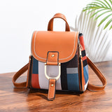 Xajzpa - Woman fashion backpack female PU leather plaid backpack small shoulder bag for women casual travel back pack girl backbag gift