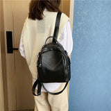 Xajzpa - Fashion Women Leather Backpack Small PU School Bag Backpack for Teenager Girls Rucksack Vintage Shoulder Bags Mochila Feminina