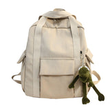 Xajzpa - New Solid Color Women'S Waterproof Nylon Backpack Simple School Bag For Teenage Girl Shoulder Travel Bag School Backpack