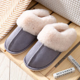 Xajzpa - Men Winter New Cotton Slippers Outdoor Fashion Warm Indoor Bedroom Cotton Plush Shoes Fleece Fluffy Couple Memory