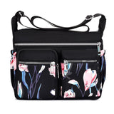 Xajzpa - Women&#39;s Crossbody Bag Waterproof Nylon Flower Shoulder Messenger Bags Casual Top-handle Ladies Handbag Travel Tote