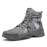 Xajzpa - Canvas Men Boots Lace Up Male Canvas Shoe Ankle Botas Cowboy Motorcycle Boots Fashion Military Desert Palladium