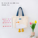 Xajzpa - Kawaii Shoulder Bag Women Cartoon Duck Large Capacity Canvas Bags Japanese Style All-match Student Book Storage Messenger Bags