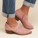 Xajzpa - Laser Cutout Ankle Booties