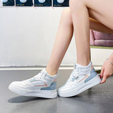 Xajzpa - Women White Colorblock Lace-Up Front Skate Shoes
