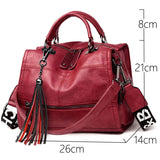 Xajzpa - New Fashion Tassel Women Handbag Leather Women Shoulder Bags Famous Brand Designer Women Bags Ladies Casual Crossbody Bags New