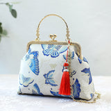 Xajzpa - Fashion Vintage Fringe Bag Small Shell Bags Chain Women Shoulder Crossbody Bag Crane Flying Women's Handbags Purses