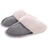 Xajzpa - Men Winter New Cotton Slippers Outdoor Fashion Warm Indoor Bedroom Cotton Plush Shoes Fleece Fluffy Couple Memory