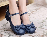 Xajzpa - lolita sweet jk student japanese princess round head tea party bow cute palace Bowknot Princess Kawaii Girl Women Shoes Vintage