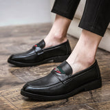 Xajzpa - Spring Summer Style Mens Loafers for Wedding Party Dance Black Brown Genuine Leather Slip on Men's Dress Shoes Casual Business