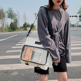 Xajzpa - New Fashion Ita Bag Backpack Clear Pocket for Women Large Capacity Girls Transparent Shoulder Itabag Street Back Packs