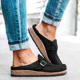 Xajzpa - Women Casual Comfy Leather Slip On Sandals