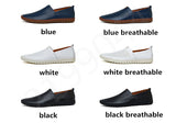 Xajzpa - Genuine Cow leather Mens Loafers Fashion Handmade Moccasins Soft Leather Blue Slip On Men's Boat Shoe PLUS SIZE 658