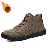 Xajzpa - Golden Sapling Classic Winter Boots Fashion Men's Outdoor Shoes for Mountain Trekking Warm Leather Retro Boot Leisure Men Shoes