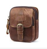 Xajzpa - Men Genuine Leather Fanny Waist Bag Cell/Mobile Phone Pocket S713-40 Belt Bum Pouch Pack Vintage Hip Bag Travel Waist Pack