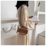 Xajzpa - Retro Radio Box Style Pu Leather Ladies Handbag Shoulder Bag Chain Purse Women's Crossbody Messenger Bag Flap