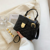 Xajzpa - Embroidery Tote Bucket Bag New High-quality PU Leather Women's Designer Handbag Luxury brand Shoulder Messenger Bag Box bag