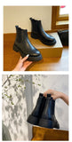Xajzpa - 2023 New Fashion Boots Women Warm Winter Boots 4cm Heel Boots for Woman Platform Black Basic Slip on Women Shoes Botas
