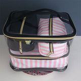 Xajzpa - PVC Transparent Cosmetic Bag Organizer Travel Toiletry Bag Set Pink Beauty Case Makeup Case Beautician Vanity Necessaire Trip