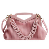 Xajzpa - Top Brand Triangle Tote Bag Designer Pleated Shoulder Bag for Women Clutch Purses Crossbody Bag High Quality Satchels Hobo Bags