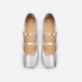 Xajzpa - Women Square Toe Vintage  Flat Mary Janes