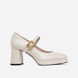 Xajzpa - Women Minimalist Chunky Heeld Mary Janes