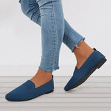 Xajzpa - Women's Pointed Toe Soft Knit Slip on Flats Breathable Loafers Shoes