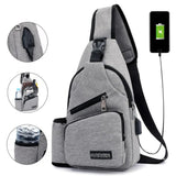 Xajzpa - Unisex External USB Charge Chest Bags Male Men Chest Waist Pack Antitheft Travel Crossbody Bags For Men Sling Shoulder Bag