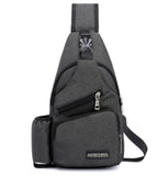 Jsvery 2022 Unisex External USB Charge Chest Bags Male Men Chest Waist Pack Antitheft Travel Crossbody Bags For Men Sling Shoulder Bag jsvery