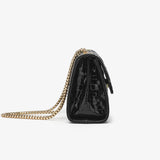 Xajzpa - Black Crocodile Pattern Crossbody Bag Solid Color Flap Chain Shoulder Bag Mobile Phone Bag