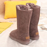 Xajzpa - Women Classic Ladies Girls Winter Snow Boots 2023 Waterproof Warm Genuine Leather Fur Australia Plus Velvet Knee High  Winter